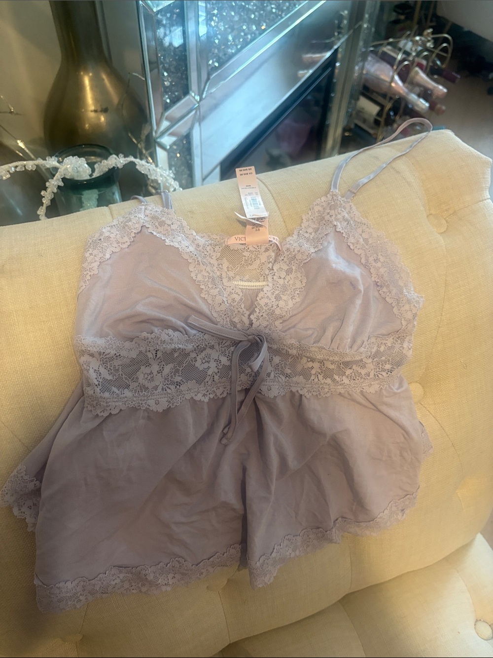 Victoria's Secret Lavender Lace-Trim Chemise Camisole
